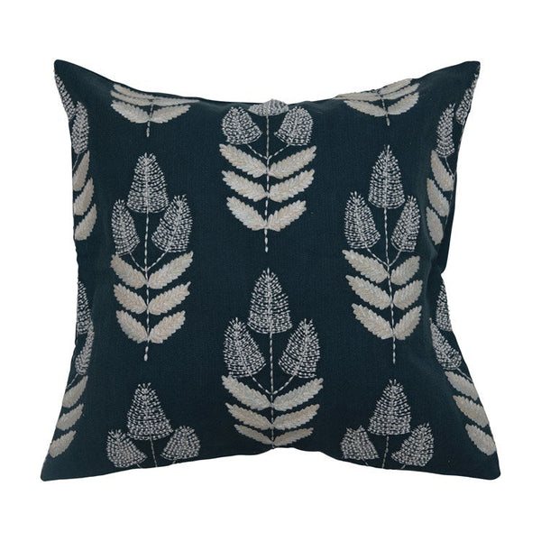 Blue Embroidered Pillow