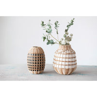 Bamboo Wrapped Vase